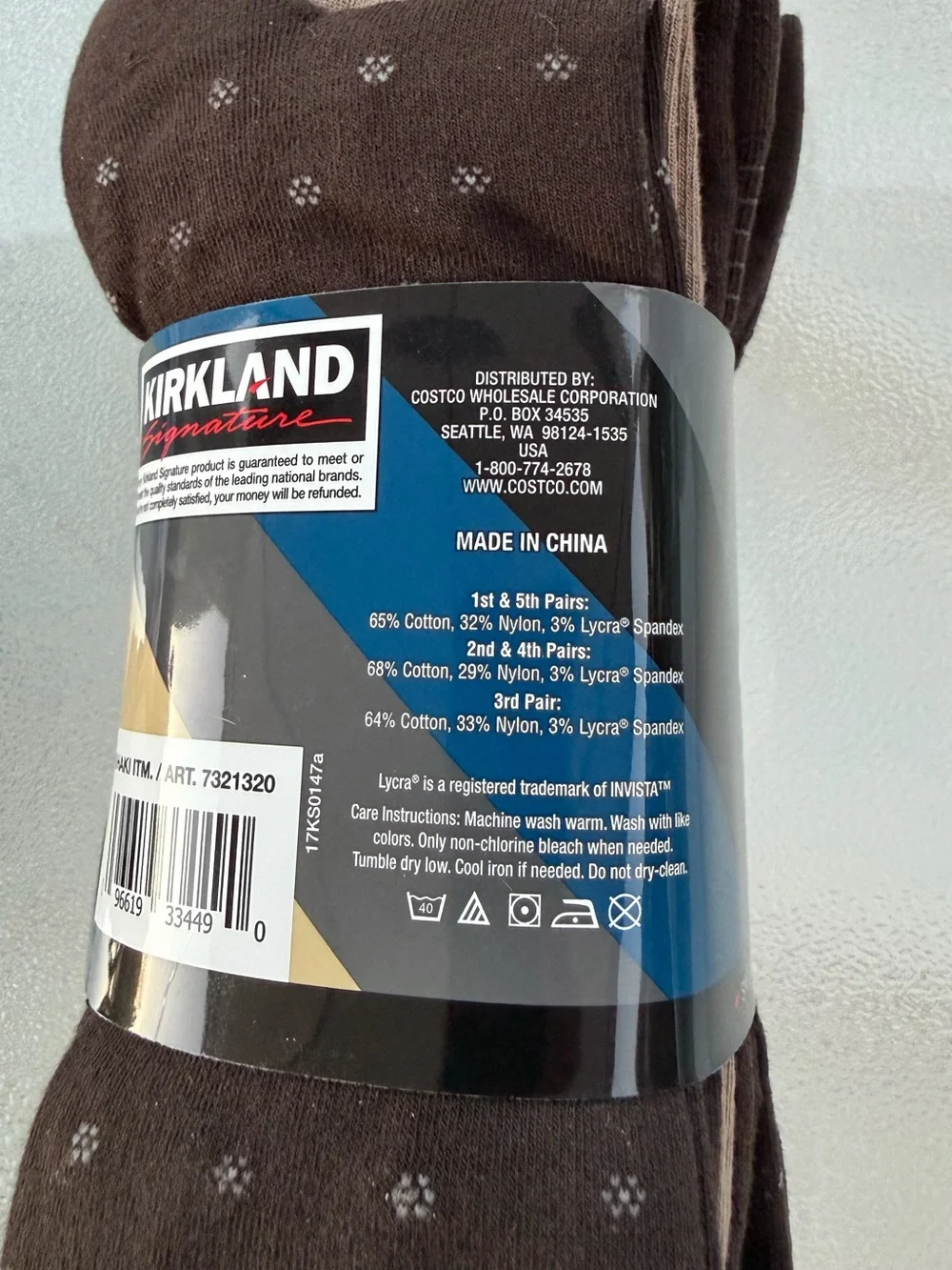 Kirkland Signature Brown & Tan Men’s Dress Socks - 5 Pack